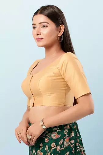 Muhenera Padded Brocade Round Neck Blouse