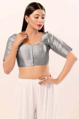 Muhenera Padded Brocade Round Neck Blouse 1