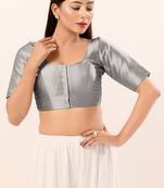 Muhenera Padded Brocade Round Neck Blouse