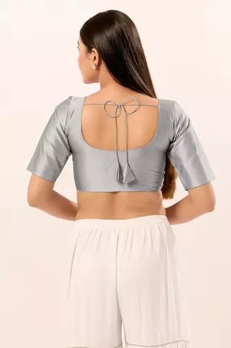 Muhenera Padded Brocade Round Neck Blouse