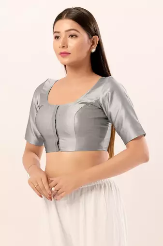 Muhenera Padded Brocade Round Neck Blouse
