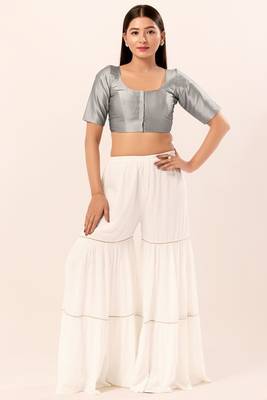 Muhenera Padded Brocade Round Neck Blouse 4