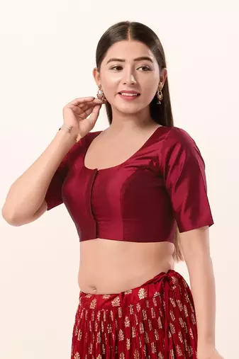 Muhenera Padded Brocade Round Neck Blouse