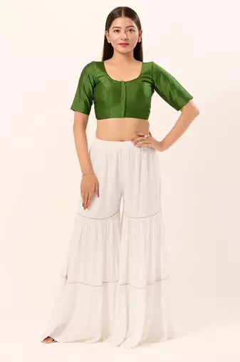 Muhenera Padded Brocade Round Neck Blouse