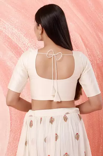 Muhenera Padded Brocade Round Neck Blouse