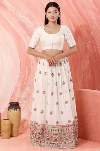 Muhenera Padded Brocade Round Neck Blouse