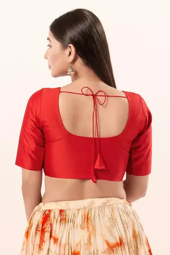 Muhenera Padded Brocade Round Neck Blouse