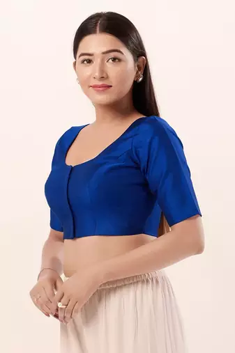 Muhenera Padded Brocade Round Neck Blouse