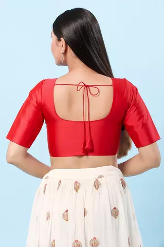 Muhenera Padded Brocade Round Neck Blouse