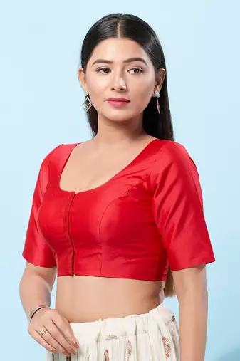 Muhenera Padded Brocade Round Neck Blouse