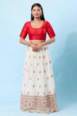 Muhenera Padded Brocade Round Neck Blouse 4