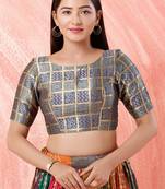 Muhenera Padded Brocade Boat Neck Blouse