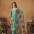 Chinon embroidered turquoise salwar kameez