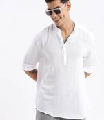 men's long sleeves solid slim fit white shirt