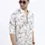 men's white floral slim fit shirt