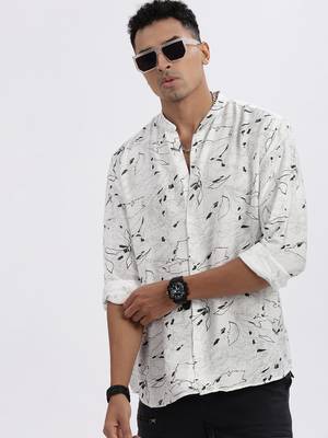 men's white solid slim fit shirt 1