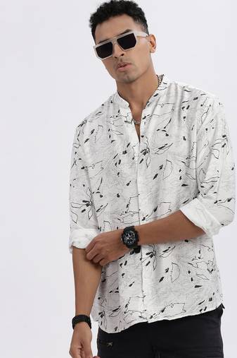men's white solid slim fit shirt