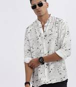 men's white solid slim fit shirt