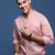 men's mandarin collar polka dots pink slim fit shirt