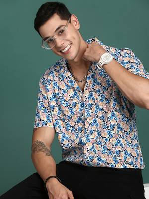 men's cuban collar floral multi relaxed fit shirt 1
