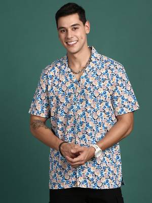 men's cuban collar floral multi relaxed fit shirt 2