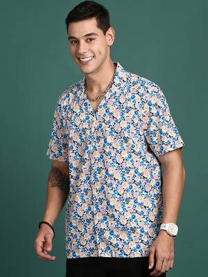 men's cuban collar floral multi relaxed fit shirt 3