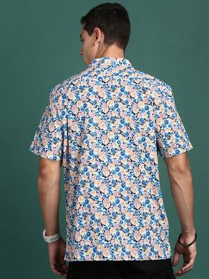 men's cuban collar floral multi relaxed fit shirt 4