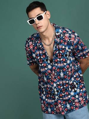 men's cuban collar floral multi relaxed fit shirt 1