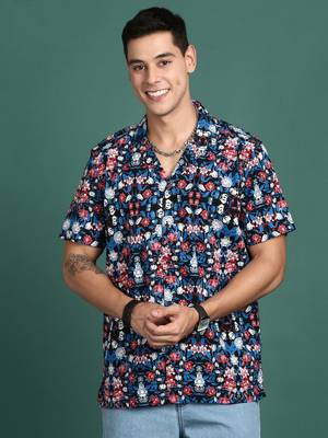 men's cuban collar floral multi relaxed fit shirt 2