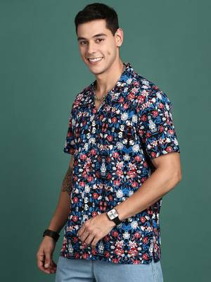 men's cuban collar floral multi relaxed fit shirt 3