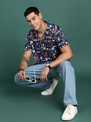 men's cuban collar floral multi relaxed fit shirt 5