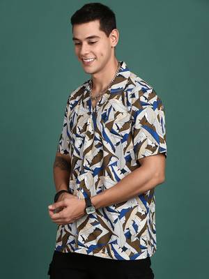 men's cuban collar floral multi relaxed fit shirt 3