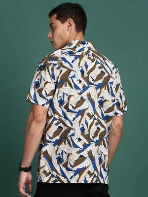men's cuban collar floral multi relaxed fit shirt 4
