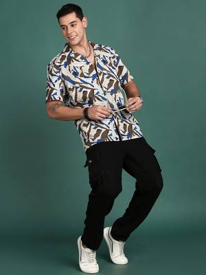 men's cuban collar floral multi relaxed fit shirt 5