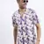 men's purple floral cuban collar relaxed fit shirt