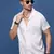 men's white solid cuban collar relaxed fit shirt