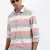men's peach striped slim fit shirt