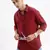 men's long sleeves solid slim fit maroon shirt
