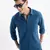 men's long sleeves solid slim fit teal shirt