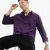 men's long sleeves solid slim fit purple shirt