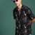 men's graphic black slim fit shirt