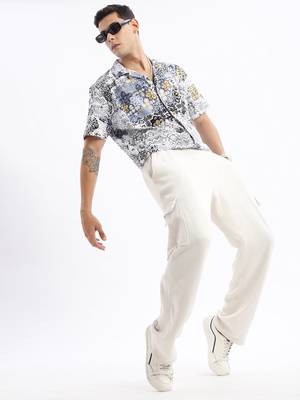 men's cuban collar abstract relaxed fit multi shirt 5