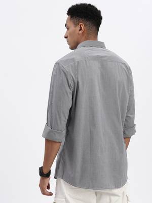 men's black checked slim fit shirt 4