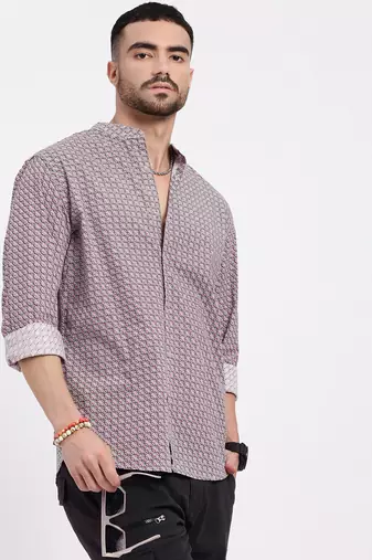 men's multi printed slim fit shirt