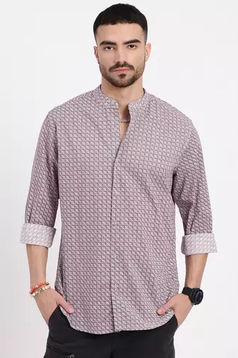 men's multi printed slim fit shirt