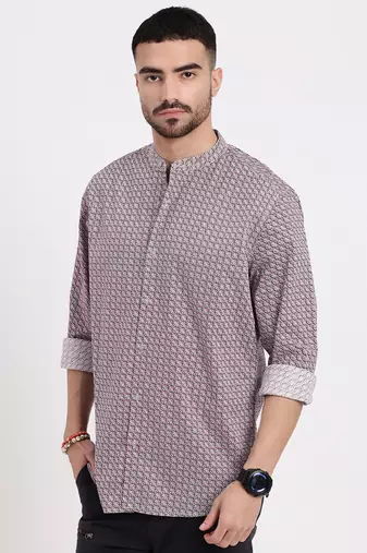 men's multi printed slim fit shirt