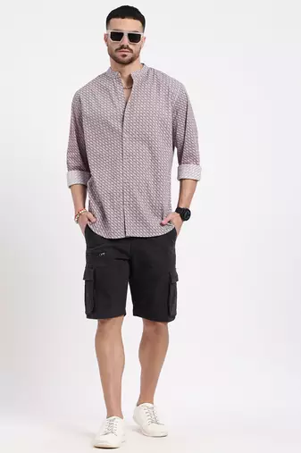 men's multi printed slim fit shirt