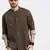 men's brown printed slim fit shirt