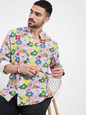 men's multi printed slim fit shirt 1