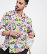 men's multi printed slim fit shirt